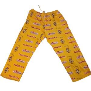 Vintage Hostess Twinkies Pajama Pants Yellow Drawstring Y2K 2003 Size L